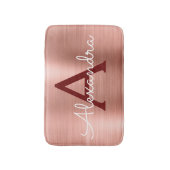 Roos goudpenseel monogram naam en Initiaal Badmat (Voorkant Verticaal)