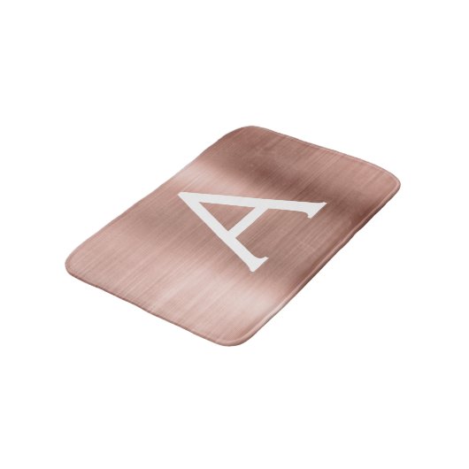 Roos goudpenseel monogram naam en Initiaal Badmat (Gekanteld)