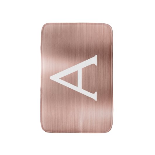 Roos goudpenseel monogram naam en Initiaal Badmat (Voorkant Verticaal)