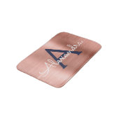 Roos goudpenseel monogram naam en Initiaal Badmat (Gekanteld)