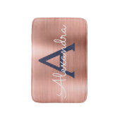 Roos goudpenseel monogram naam en Initiaal Badmat (Voorkant Verticaal)