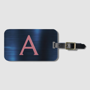 Roos goudpenseel monogram naam en Initiaal Bagagelabel