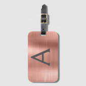 Roos goudpenseel monogram naam en Initiaal Bagagelabel (Voorkant (verticaal))