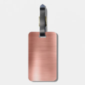 Roos goudpenseel monogram naam en Initiaal Bagagelabel (Achterkant verticaal)