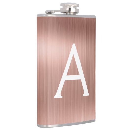 Roos goudpenseel monogram naam en Initiaal Heupfles (Rechts)