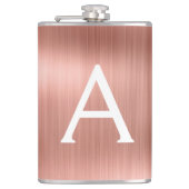 Roos goudpenseel monogram naam en Initiaal Heupfles (Voorkant)