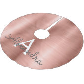 Roos goudpenseel monogram naam en Initiaal Kerstboom Rok (Gekanteld)