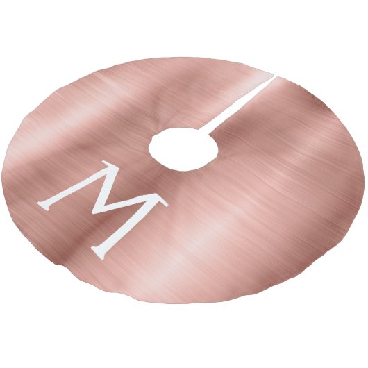 Roos goudpenseel monogram naam en Initiaal Kerstboom Rok (Gekanteld)