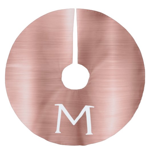 Roos goudpenseel monogram naam en Initiaal Kerstboom Rok (Voorkant)