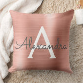 Roos goudpenseel monogram naam en Initiaal Kussen (Deken)