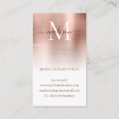 Roos goudpenseel monogram Notioneel publiek Visitekaartje (Achterkant)