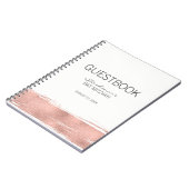 Roos goudpenseelbat Mitzvah Guest Book Notitieboek (Linkerzijde)