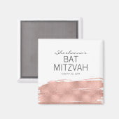 Roos goudpenseelbedekking Mitzvah Magnet (Voorkant / Achterkant)