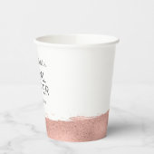 Roos goudpenseelbekervel met Vrijgezellenfeest Papieren Bekers (Links)