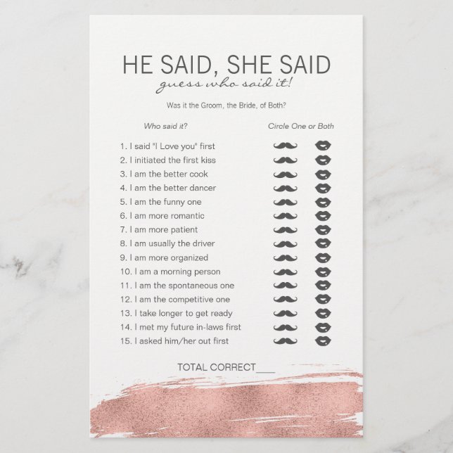 Roos goudpenseelbridal zei dat ze het spel zei (Voorkant)