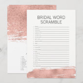 Roos goudpenseelkneep Word Scramble Game Kaart (Voorkant / Achterkant)