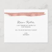 Roos goudpenseelpenseelspel is mijn tang van eer uitnodiging briefkaart (Achterkant)