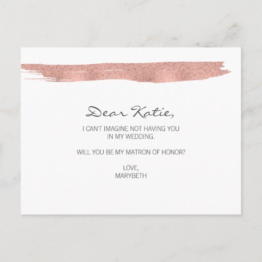 Roos goudpenseelpenseelspel is mijn tang van eer uitnodiging briefkaart (Achterkant)