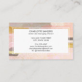 Roos goudpenseelpenseelstreken visitekaartje (Achterkant)