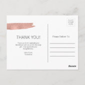 Roos goudpenseelstreek Bat Mitzvah Hartelijk dank Briefkaart (Achterkant)