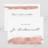 Roos goudpenseelstreek is mijn JR Junior Bridesmai Uitnodiging Briefkaart (Voorkant / Achterkant)