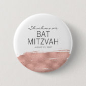 Roos goudpenseelstreek met Mitzvah Button (Voorkant)