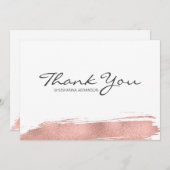 Roos goudpenseelstreek met Mitzvah Hartelijk dank Bedankkaart (Voorkant / Achterkant)