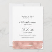 Roos goudpenseelstreek op Mitzvah slaat de datum o Save The Date (Voorkant)