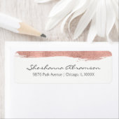 Roos goudpenseelstreek rond Mitzvah-adreslabel Etiket (Insitu)