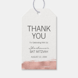 Roos goudpenseelstreek rond Mitzvah Favor Gift Lab Cadeaulabel