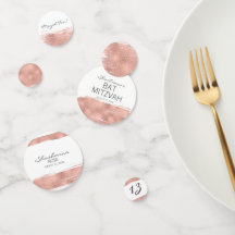 Roos goudpenseelstreek rond Mitzvah Table Confetti