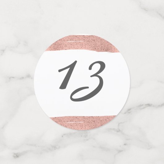 Roos goudpenseelstreek rond Mitzvah Table Confetti (Kleine voorkant)