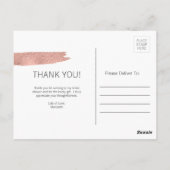 Roos goudpenseelstreek Vrijgezellenfeest Dank Brie Briefkaart (Achterkant)