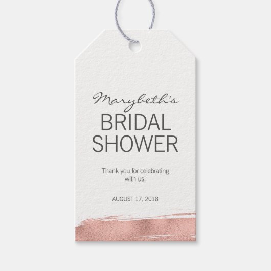 Roos goudpenseelstreek Vrijgezellenfeest Dank u La Cadeaulabel (Voorkant)