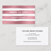 Roos goudpenseelstreken visitekaartje (Voorkant / Achterkant)