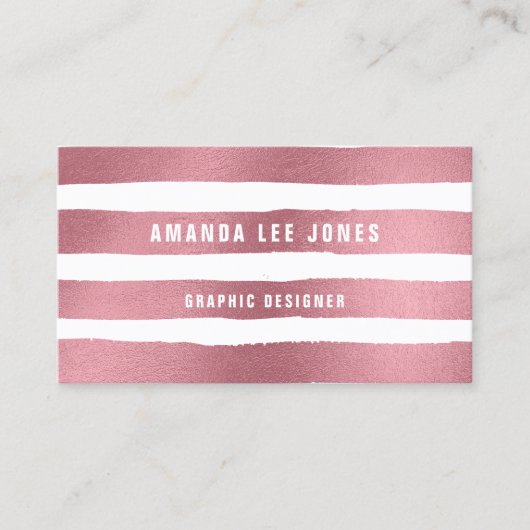 Roos goudpenseelstreken visitekaartje (Voorkant)