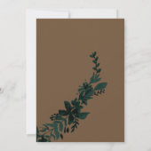 Roos goudpografie Floral brown bruiloft Kaart (Achterkant)