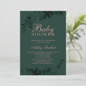 Roos goudpografie Floral green baby shower Kaart (Staand voorkant)
