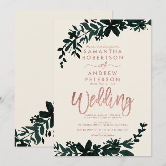 Roos goudpografie kaart (Voorkant / Achterkant)