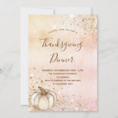 Roos goudpompoen Thanksgiving Dinner Kaart (Voorkant)