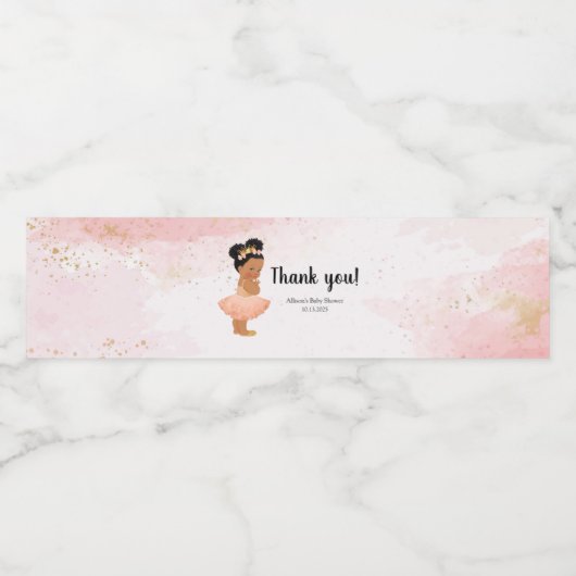 Roos goudprinses waterfles etiket (Enkel label)