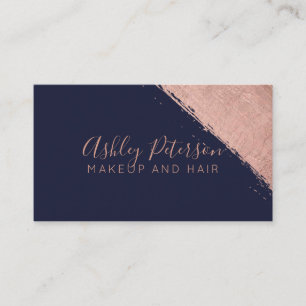 Roos goudpushslag navy hair makeup typografie visitekaartje