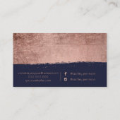 Roos goudpushslag navy hair makeup typografie visitekaartje (Achterkant)