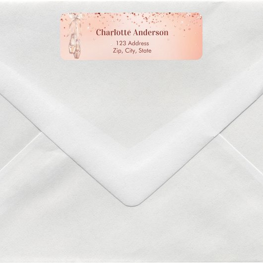 Roos goudroze ballet ballerina retouradres etiket