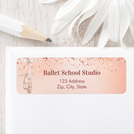 Roos goudroze ballet ddansschool retouradres etiket (Insitu)