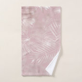 Roos goudroze botanische tropische palmbladeren bad handdoek (Handdoek)
