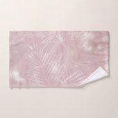 Roos goudroze botanische tropische palmbladeren bad handdoek (Handdoek)
