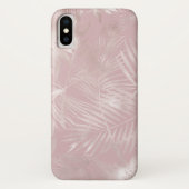 Roos goudroze botanische tropische palmbladeren Case-Mate iPhone case (Achterkant)