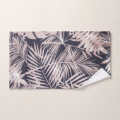 Roos goudroze, donkere tropische palmbladeren bad handdoek (Handdoek)