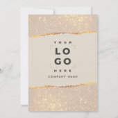 Roos goudroze elegante moderne girale prijsaanduid kaart (Achterkant)